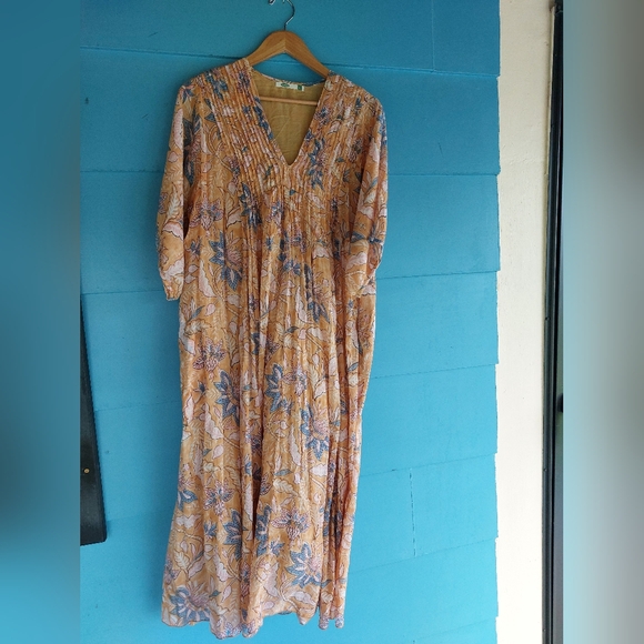 dolma Dresses & Skirts - Floral Maxi Dress in Orange and Blue